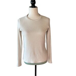 American Eagle ribbed crewneck long sleeve sweater off white size XS GUC